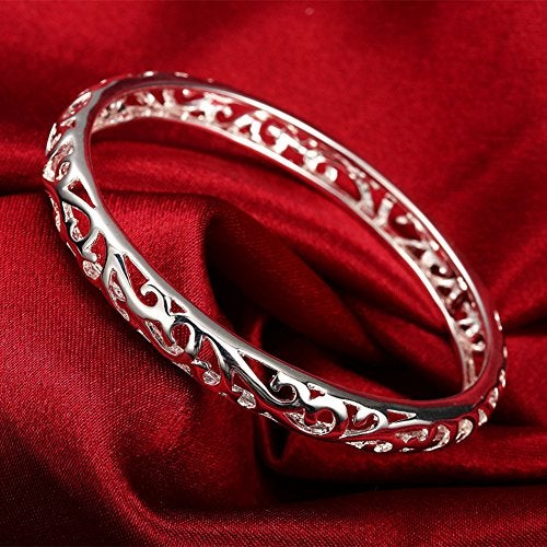 KACON Sterling Silver Bangle Bracelet, Fashion Simple Open Bangles Cuff bracelets for Women - Image 3