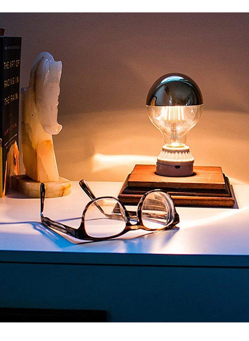 SYOSI LED Lighting 4W Half Chrome Silver LED Light Bulb G45G14 E14 Dimmable Silver Tipped Vintage LED Filament Bulbs 40W Equivalent Warm White 2700K Decorative Globe Bulbs E14 Base LED Globe Bulb4 Pack - Image 2