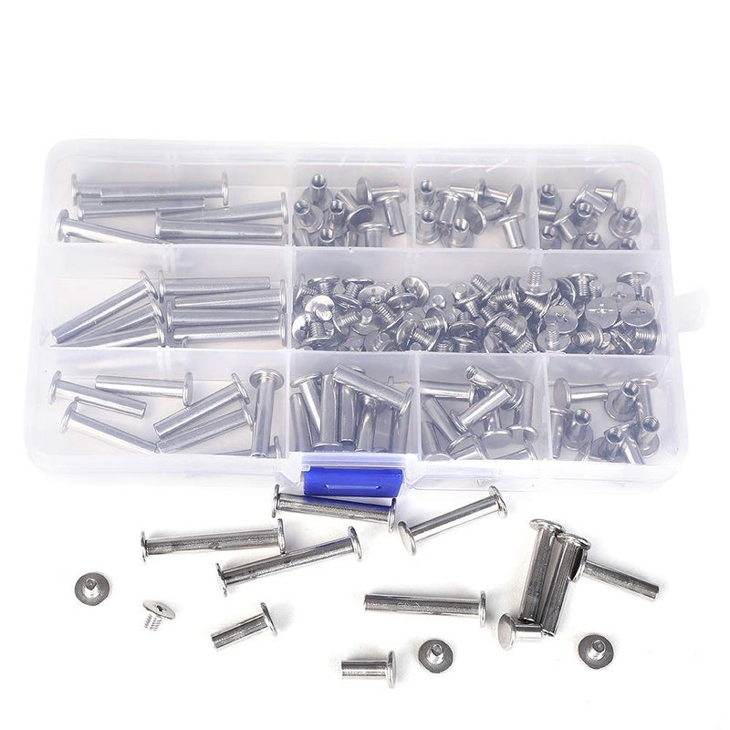 Witlans Chicago Binding Screws Assorted Kit,90 Sets 304 Stainless Steel Phillips Chicago Screw Binding Post Screw Kit for DIY Leather Decoration Scrapbook Photo Albums Bookbinding(9 Sizes) - Image 5