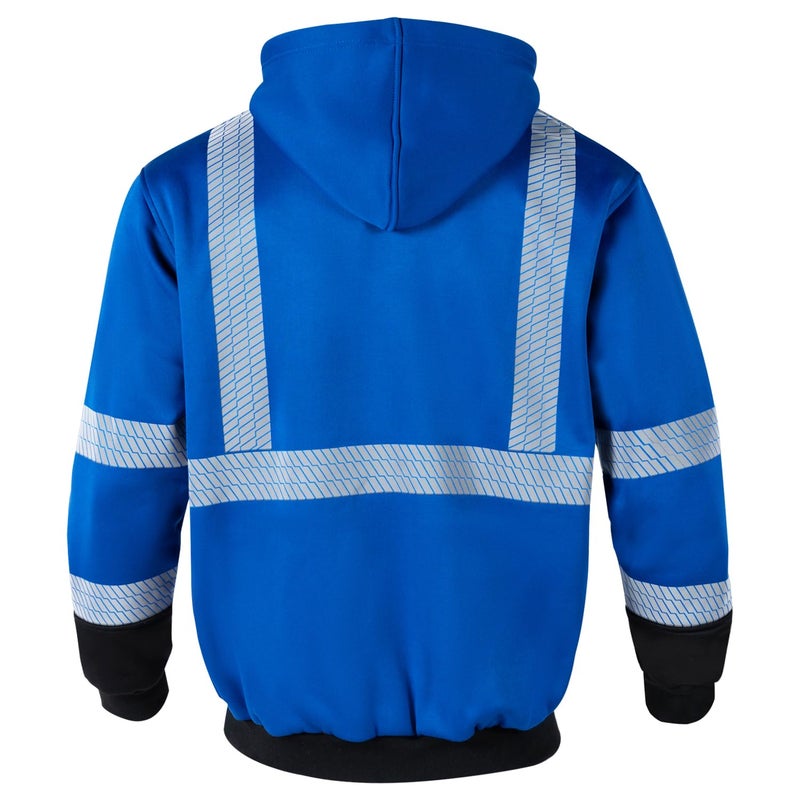 VENDACE High Visibility Reflective Safety Fleece Sweatshirt Hoodies for Men ANSI Class 3 Hi Vis Pullover Hoodie Jacket(Royal blue,L) - Image 3