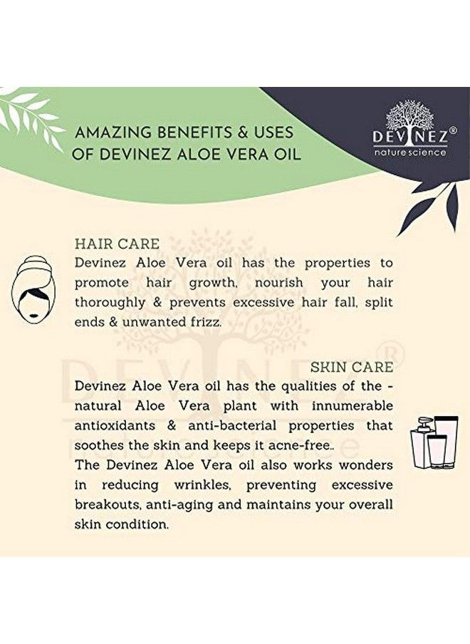Devinez - Aloe Vera Coldpressed Certified Oil 15Ml With Pump 100% Pure Natural Undiluted Therapeutic Grade For Skin Care Face Acne Scars Hair Care Moisturizer & Dark Circles - Image 1