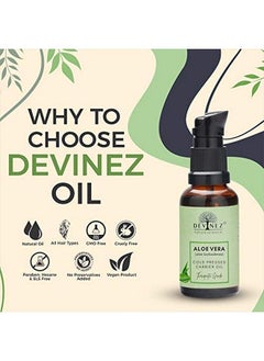Devinez Aloe Vera Coldpressed Certified Oil 15Ml With Pump 100% Pure Natural Undiluted Therapeutic Grade For Skin Care Face Acne Scars Hair Care Moisturizer & Dark Circles  - Image 3