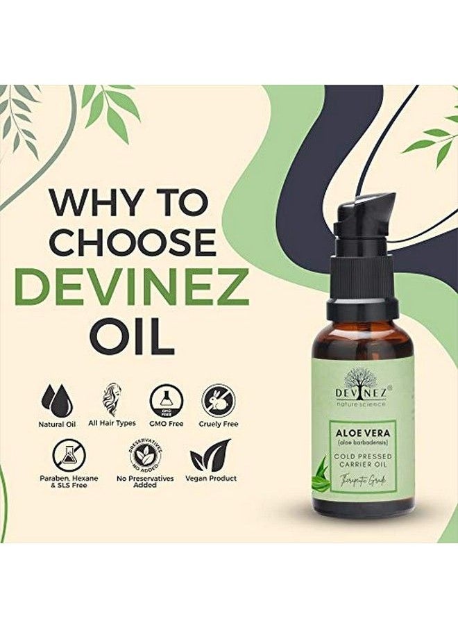 Devinez - Aloe Vera Coldpressed Certified Oil 15Ml With Pump 100% Pure Natural Undiluted Therapeutic Grade For Skin Care Face Acne Scars Hair Care Moisturizer & Dark Circles - Image 1
