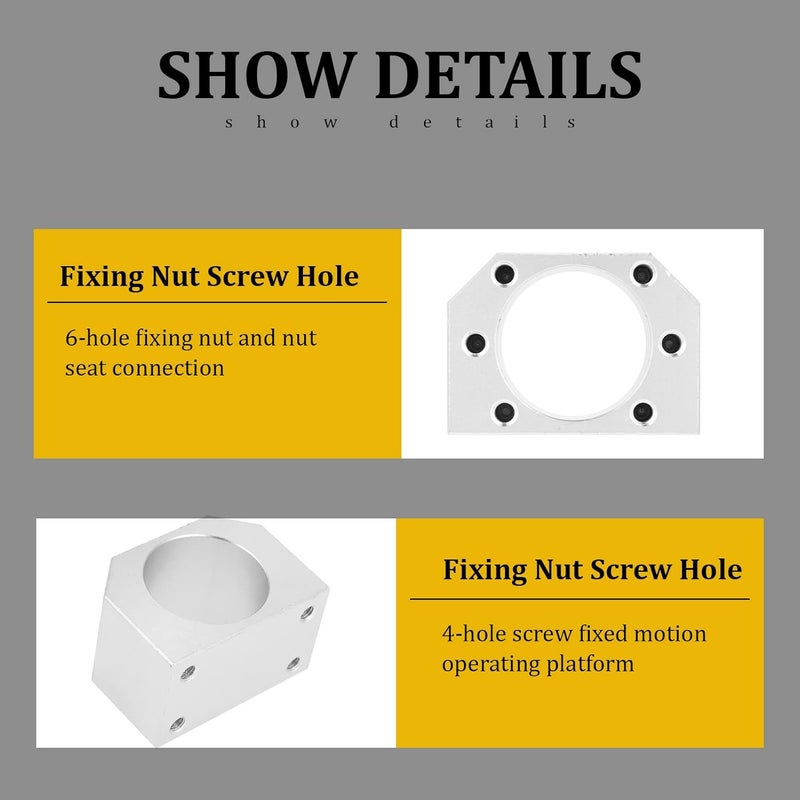 Thincol Ballscrew Nut Housing for SFU 2505 / SFU 2510, DSG25H Ball Screw Nut Housing Seat Mount Bracket Holder Base for CNC Router Milling Drilling - Image 5