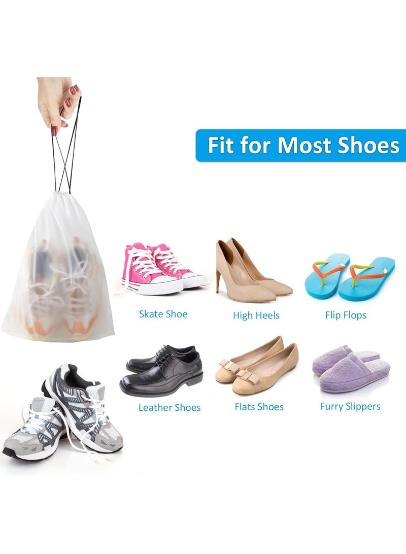 10 Pack Clear Translucent EVA Drawstring Shoe Storage Bags 15.7x11.8 Inch Waterproof Dustproof Portable Travel Organizer Pouches for Sneakers Heels Boots Clothes Gym Laundry - Image 5