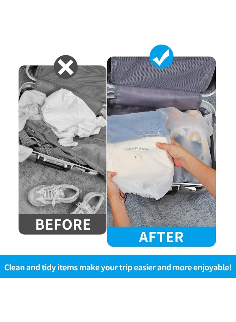 10 Pack Clear Translucent EVA Drawstring Shoe Storage Bags 15.7x11.8 Inch Waterproof Dustproof Portable Travel Organizer Pouches for Sneakers Heels Boots Clothes Gym Laundry - Image 4