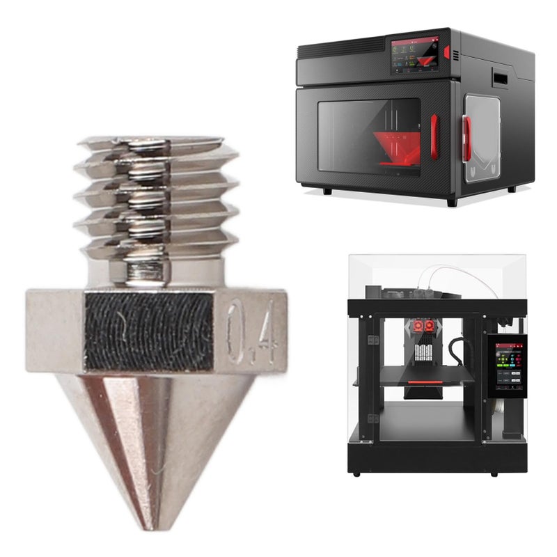 فوهة سبيكة مقواة 0.4 ملم مع طلاء النيكل للطابعة ثلاثية الأبعاد PLA ABS PETG PTU PP PC - Image 4