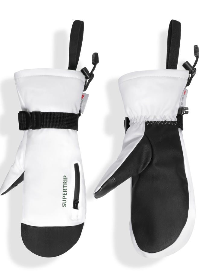 Supertrip Ski Mittens Women Men, Waterproof Ski Gloves Touch-Screen Anti-Slip Snow Mittens 3M Thinsulate, Warm Insulated in Cold Weather Winter - Image 1