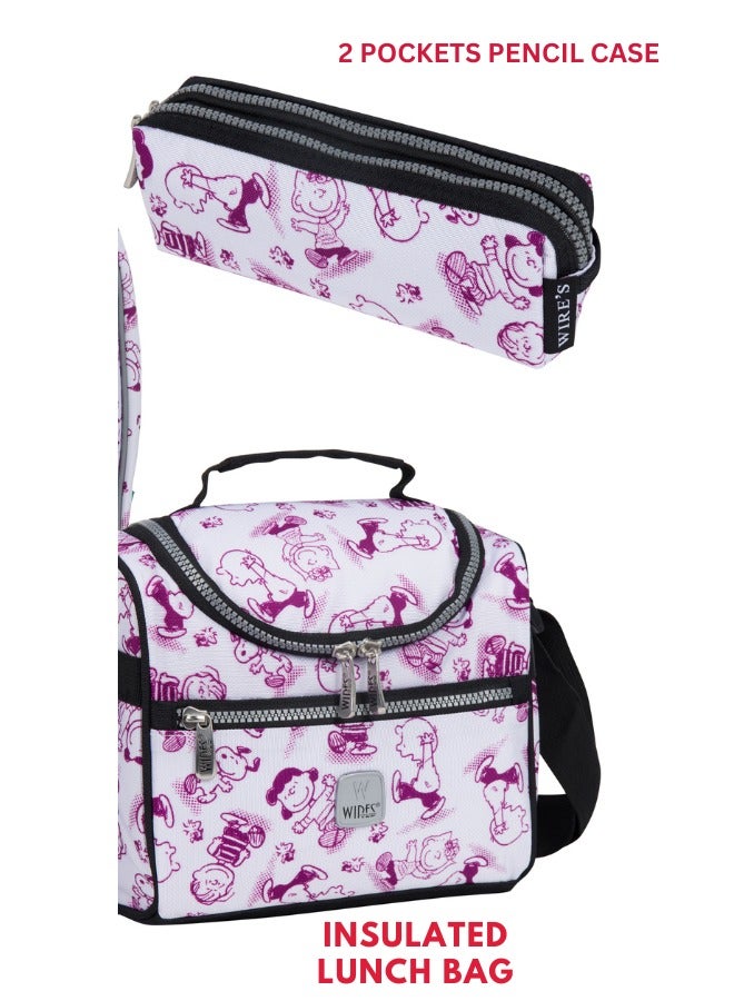 Wires 3 Piece Kids School Trolley Bag laptop compartment 8 Wheels With Lunch bag u0026 Pencil Case - Image 5