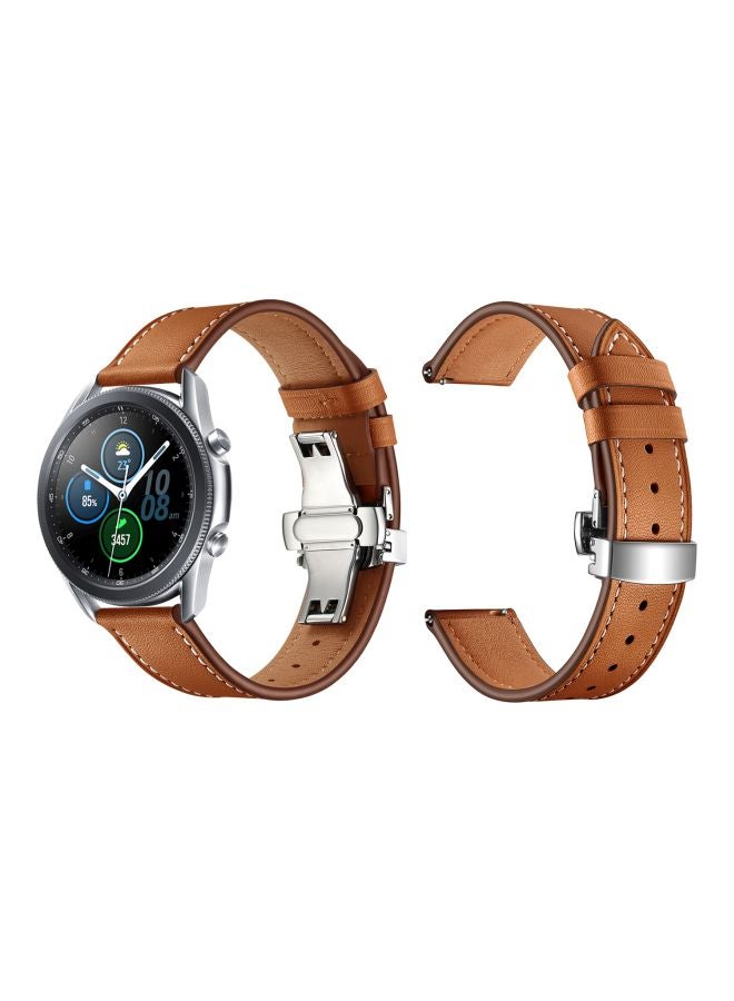 Perfii Replacement Band For Samsung Galaxy Watch 3 45mm Brown - Image 3