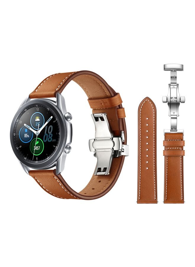 Perfii Replacement Band For Samsung Galaxy Watch 3 45mm Brown - Image 2