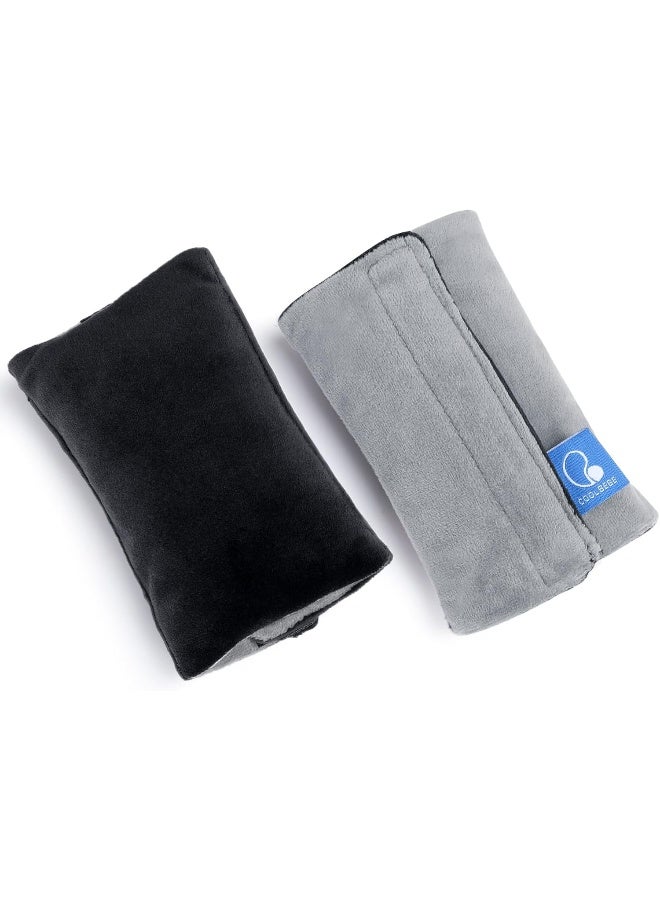 COOLBEBE Car Seat Straps Shoulder Pads for Baby Kids, Super Soft Seat Belt Covers for All Car Seats/Pushchair/Stroller/High Chair (Black/Grey) - Image 1