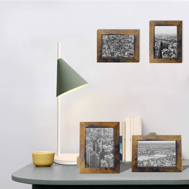 PETAFLOP 8x10 Picture Frame Rustic Brown Frames Fits 8 by 10 Inch Prints Wall Tabletop Display  7 Pack - Image 3
