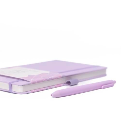 Kitabby – VIVID Notes with Pen | A5 Size | Hard Bound Notebook with Elastic Band & Pen Loop | 192 Pages | 80gsm Natural Shade Paper | Polymer Coated Paper Cover Material – (Lilac) - Image 3