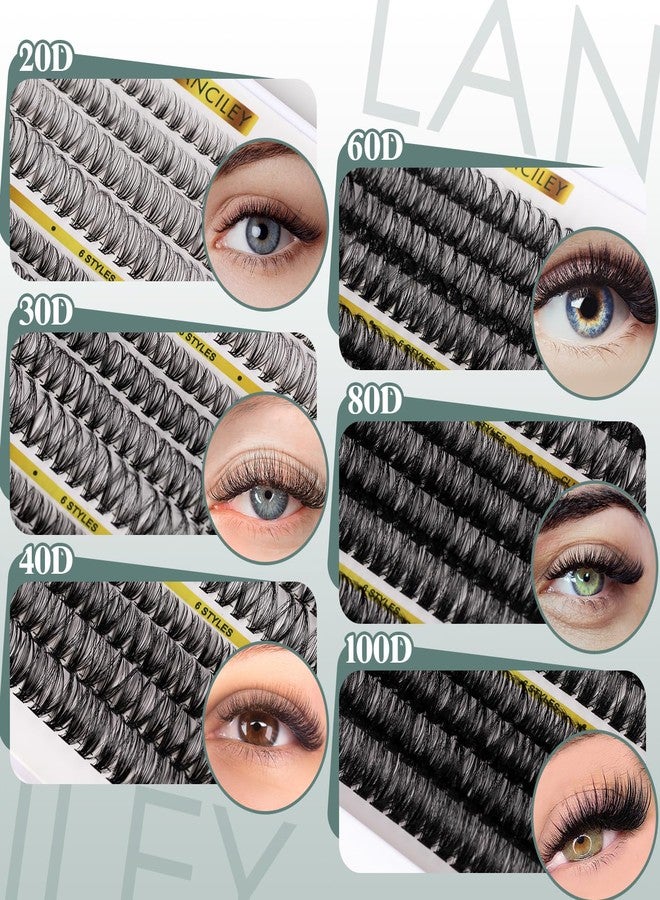 Lanciley 480PCS Lash Clusters 10-20MM 20D+30D+40D+60D+80D+100D Thick Volume Eyelash Extensions Fluffy Eyelash Clusters Wispy Long Individual Lashes Natural D Curl Lash Extension Thin Band Soft False Lashes-6 - Image 5