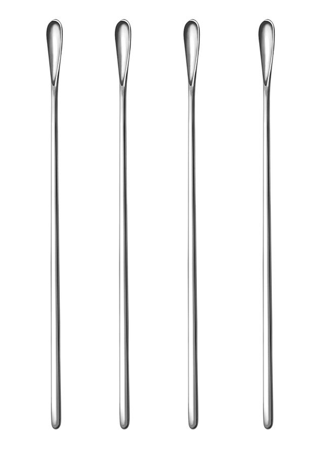 KTOJOY Stainless Steel Cocktail Stirring Spoons, Coffee Stirring Spoon,Tiny Salt Condiment Spoon, Drink Mixing Swizzle Stick 7.6-Inch, Set of 4 - Image 1