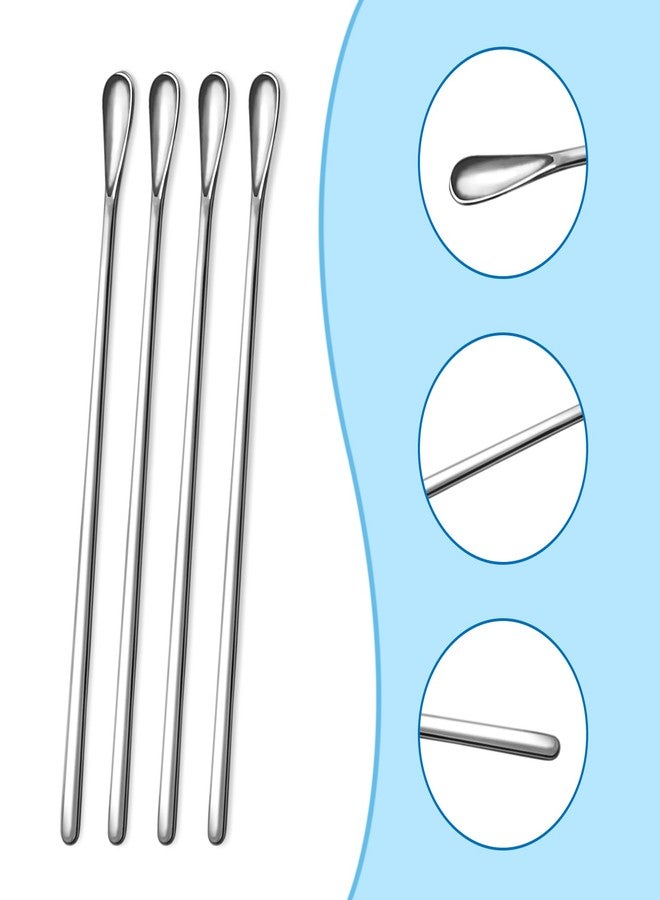 KTOJOY Stainless Steel Cocktail Stirring Spoons, Coffee Stirring Spoon,Tiny Salt Condiment Spoon, Drink Mixing Swizzle Stick 7.6-Inch, Set of 4 - Image 3