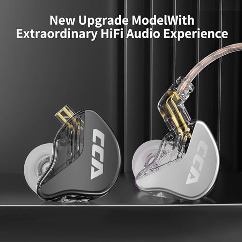 CCA CRA in Ear Monitor, Ultra-Thin Diaphragm Dynamic Driver IEM Earphones, Clear Sound & Deep Bass in Ear Headphones, Wired Gaming Earbuds with 2 Pin Detachable Cable for Singer Musicians Drummers - Image 2