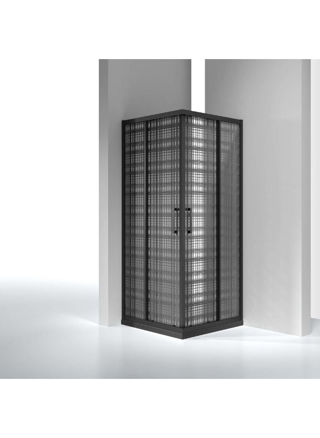 DANUBE HOME Milano Shower Cubicle â€“ Modern Glass Shower Enclosure with Sliding Doors | Space-Saving, Easy to Install, Waterproof Design for Contemporary Bathrooms - L 90  X W 90  X H 195 cm - Matt Black  - Image 1
