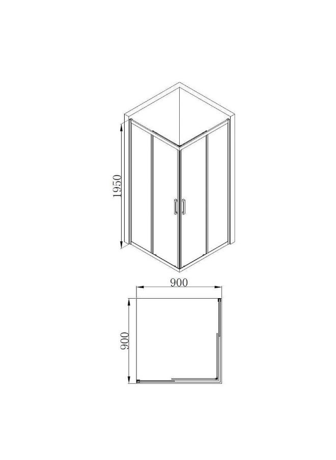 DANUBE HOME Milano Shower Cubicle â€“ Modern Glass Shower Enclosure with Sliding Doors | Space-Saving, Easy to Install, Waterproof Design for Contemporary Bathrooms - L 90  X W 90  X H 195 cm - Matt Black  - Image 3