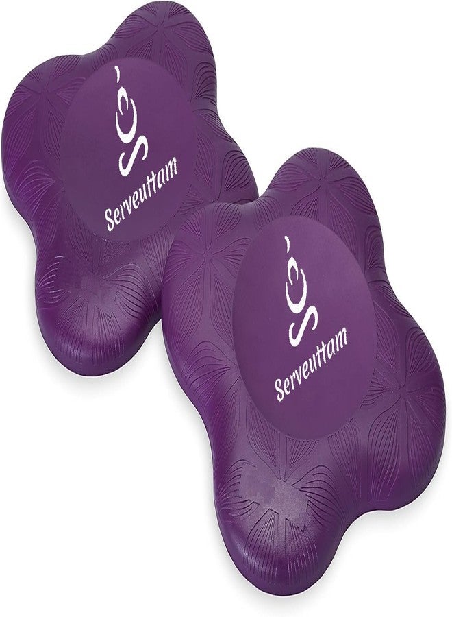 Serveuttam Yoga Cushion Knee Pad - 20 mm Thick TPE Made Yoga Knee Elbow Pad | Extra Thick Exeriser Knee Pad | Eliminate Pain During Yoga Asana (Purple) - Image 1