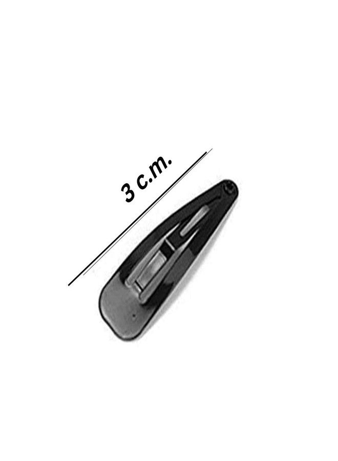 ZAPAKA Black Tik-Tak Small 3 cm Hair Clips for Girls 36 PCS Tic tac Snap Clips | Non-Slip Black Metal Hair Pins for Women | Hair Accessories for Kids 3 CM - Image 2