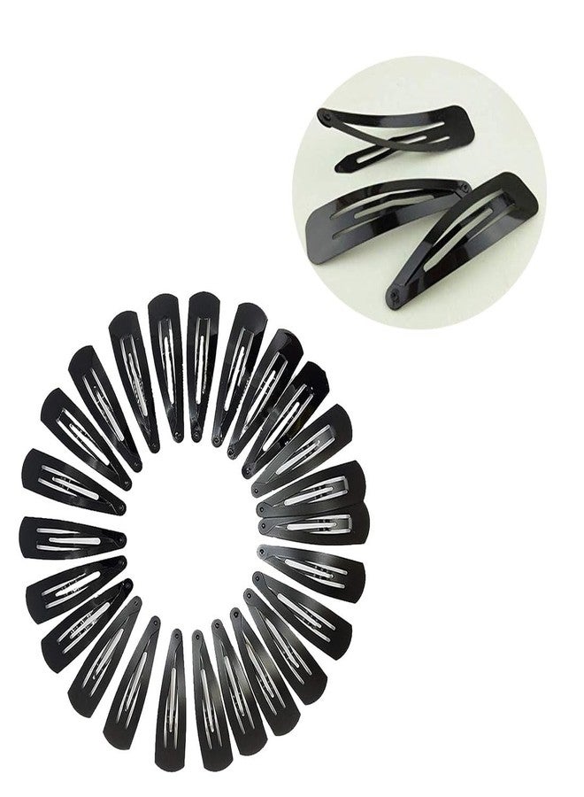 ZAPAKA Black Tik-Tak Small 3 cm Hair Clips for Girls 36 PCS Tic tac Snap Clips | Non-Slip Black Metal Hair Pins for Women | Hair Accessories for Kids 3 CM - Image 1
