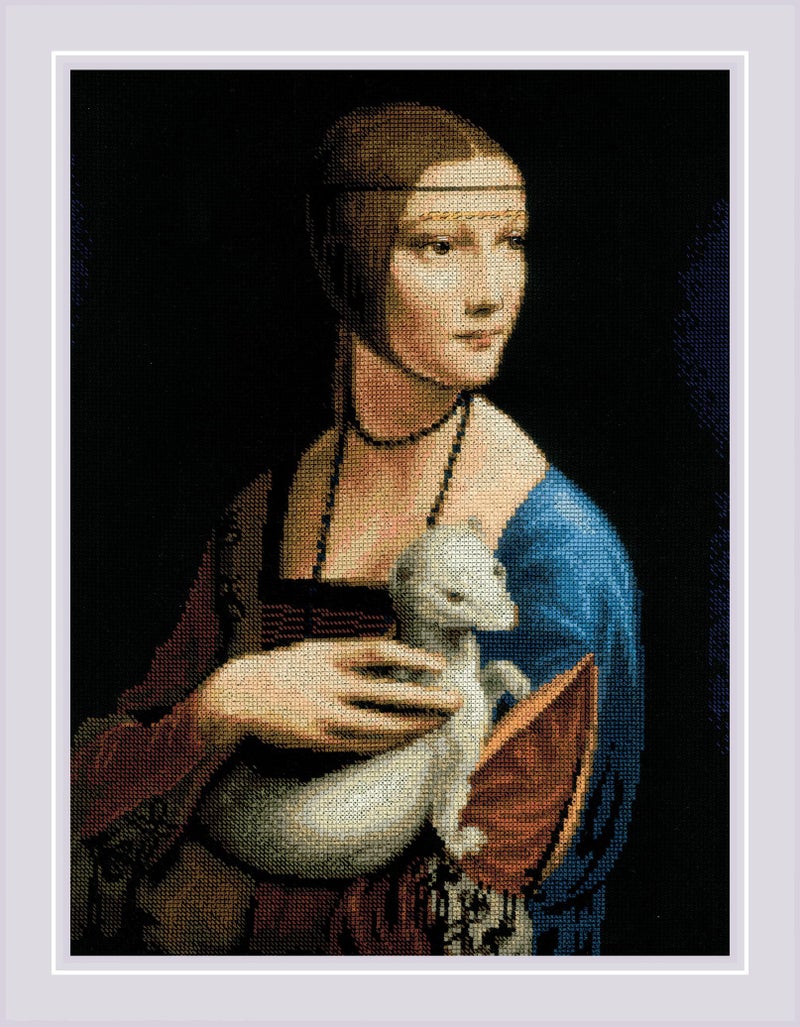 RIOLIS Lady with an Ermine After L da Vinci 2222 Cross Stitch Kits 11x15 Cross Stitch Kits for Adults Counted Stitch Kits Embroidery Kit for Beginners Advanced Crossstitching Kits - Image 2