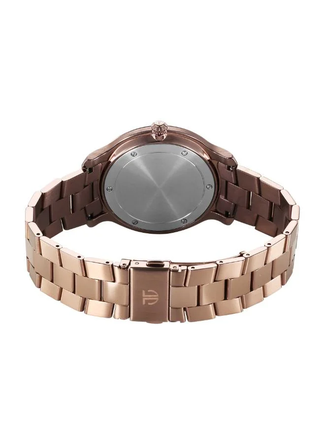 تيتان Men Analog Display Watch With Coffee Stainless Steel Strap - 90170QM02