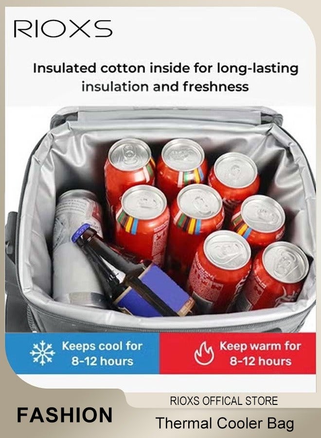 RIOXS Collapsible Cooler Bag Insulated Large Reusable Grocery Bags Cooler Removable Shoulder Strap for Beach Camping Picnic Travel Outdoor - Image 4