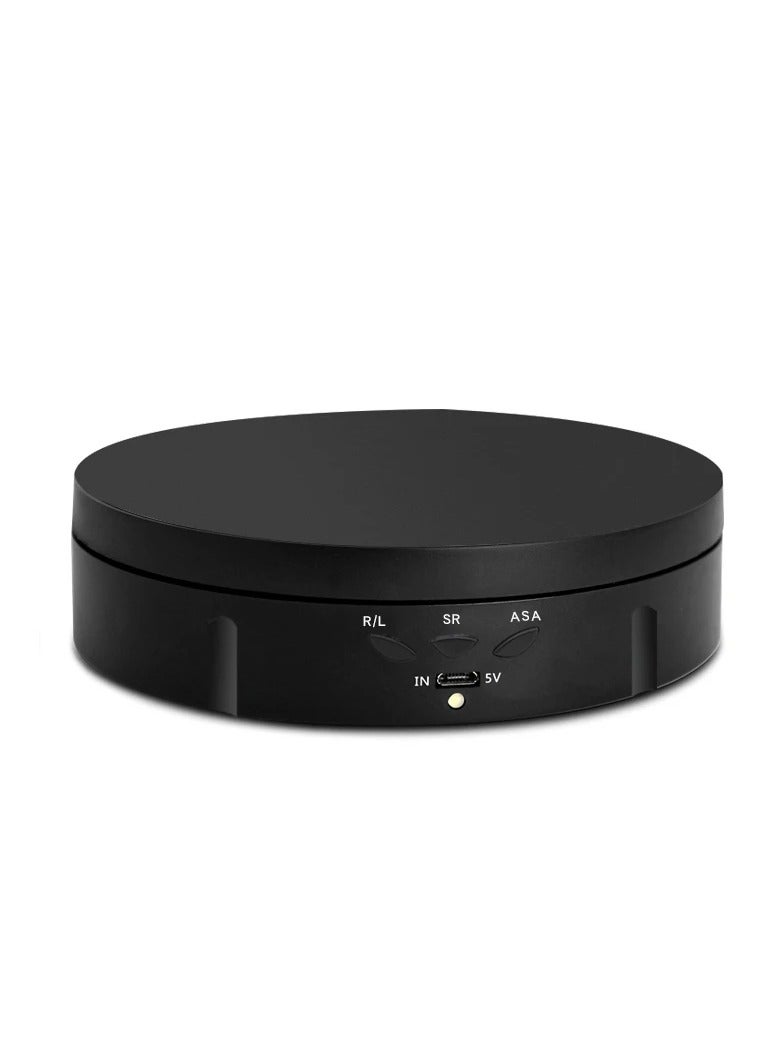 Xria 14.6cm 360 Degree Electric Rotating Turntable Display Racks Stand with USB-C Charging Portfor Products Photography Studio Shooting(Black) - Image 1