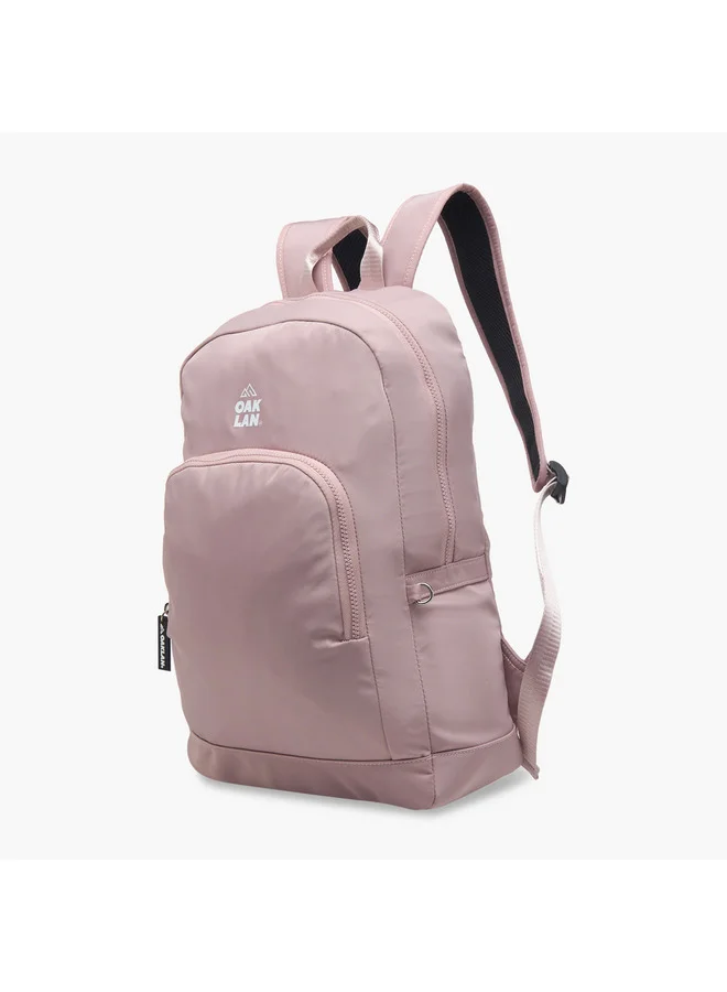Oaklan by Shoexpress Women Logo Print School Backpack with Zip Closure and Pouch - 32x13x45 cm