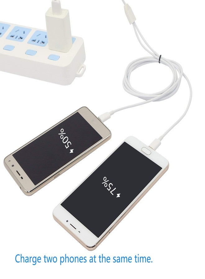 CERRXIAN 3Ft USB 2.0 Type A Male to 2 Micro USB Male Splitter Y Data Charge Connector Adapter Cable (White) - Image 5