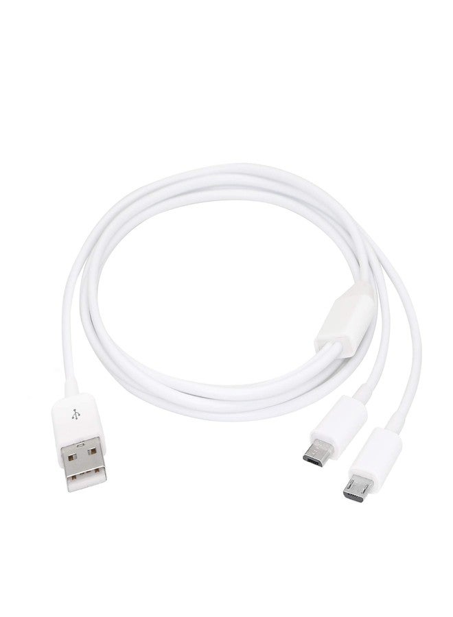 CERRXIAN 3Ft USB 2.0 Type A Male to 2 Micro USB Male Splitter Y Data Charge Connector Adapter Cable (White) - Image 3