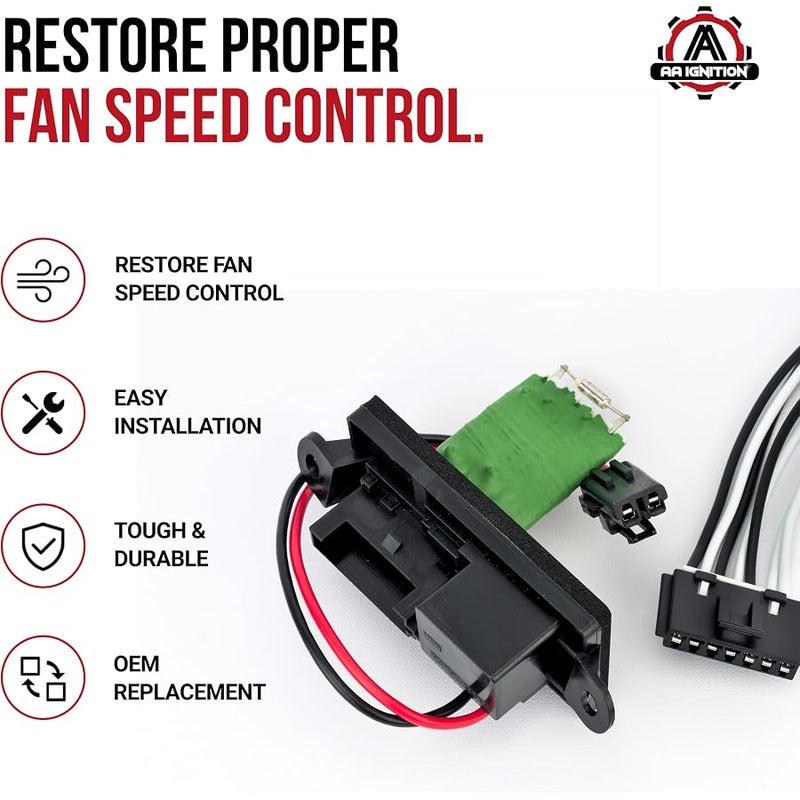 AA Ignition HVAC Blower Motor Resistor, Manual AC - Replaces 22807122, 15305077, 973409 - Fits Chevy, Cadillac, GMC Vehicles - Escalade, Avalanche, Silverado, Tahoe, Sierra, Yukon - Image 2