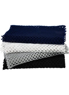 Breling 4 Pieces African Net Bath Net Sponge Body Exfoliating Polyester Cleaning Shower Body Scrubber Back Scrubber Exfoliating Wash Bath Cloth for Daily Use (Black, Blue, White, Gray,7.8 x 27.6 Inch) 