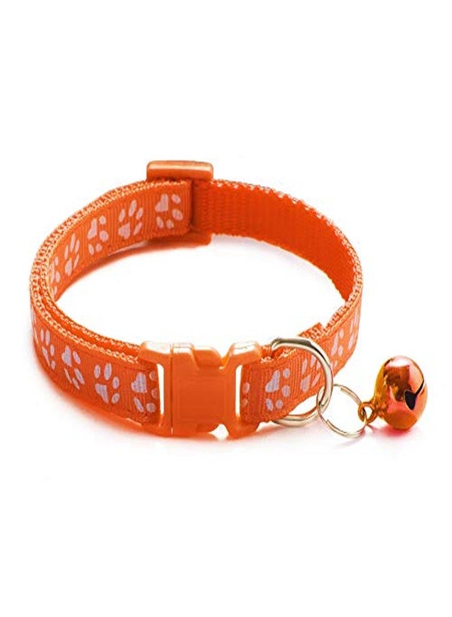 Chipmonk Cat Collars Set of 3 with Bell,Kitten & Small Dogs Soft Adjustable Collar Safe,Solid & Protection Breakaway for Cats & Puppies,Cute Kitty with Paw Print-(Orange,Light Blue,Red) - Image 3