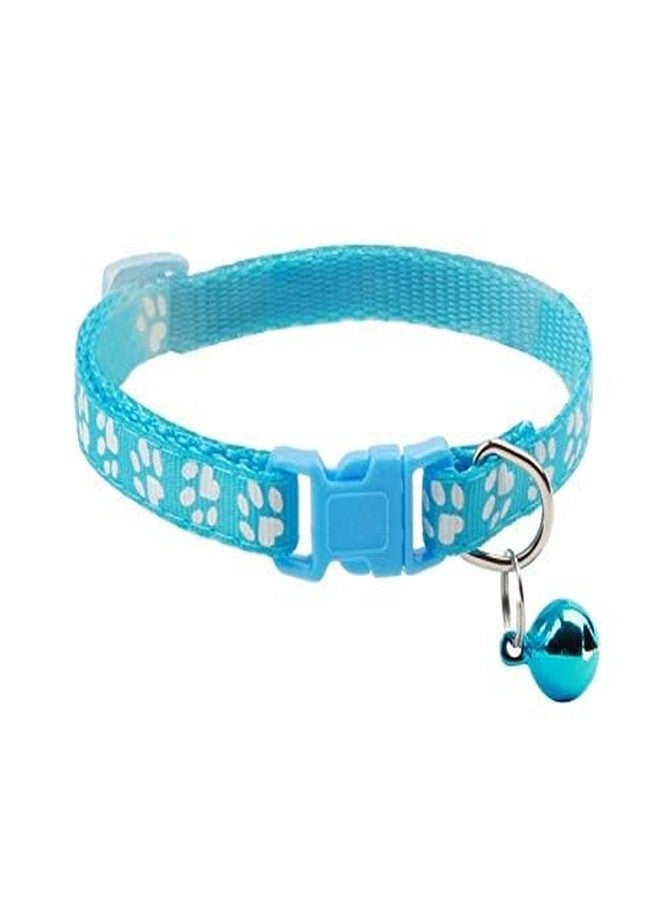 Chipmonk Cat Collars Set of 3 with Bell,Kitten & Small Dogs Soft Adjustable Collar Safe,Solid & Protection Breakaway for Cats & Puppies,Cute Kitty with Paw Print-(Orange,Light Blue,Red) - Image 2