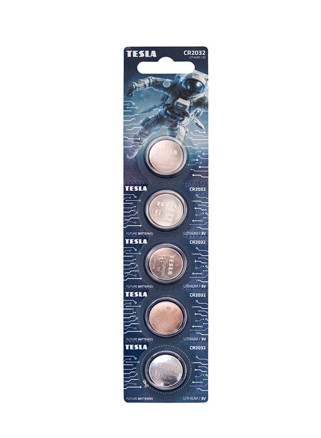 Tesla بطاريات تسلا CR2032 ليثيوم 3 فولت 5 قطع - Image 1
