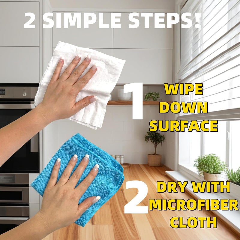 YERTAA CleaningWipes for Microwaves and Cooktops, Easily Removes Food and Grime Buildup, Great for Home and Kitchen Use - 80 Count,Professional Grade Heavy-Duty Cleaning，Convenient Stove Cleaner - Image 3