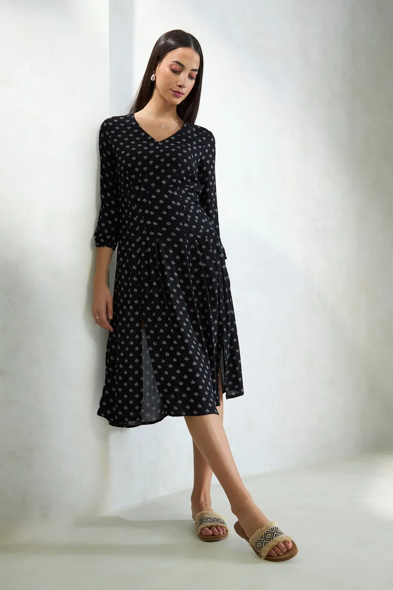 فيرجيو Printed Fit & Flare Dress