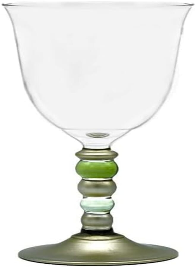 Cerve Perla Swing Verde Goblets Stemglass 3-Pieces Set, 270 ml Capacity