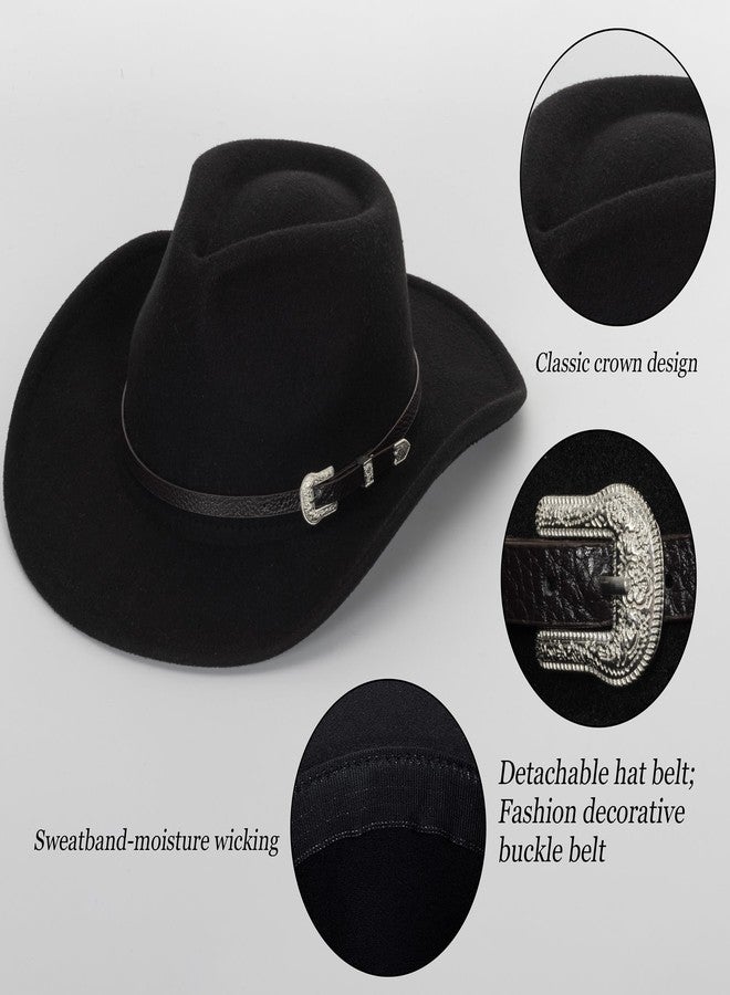 CXQRR Cowboy Hat for Boys Girls Western Felt Fedora Hat for Kids 3-6 Years - Image 4