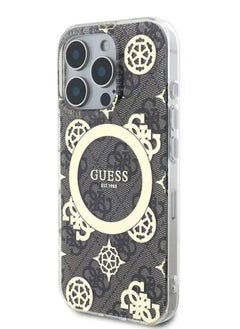 GUESS Magsafe IML 4G Design Hard Case With Peony for iPhone 16 Pro Max / Comfortable and Secure Grip / Easy Snap-On / Accurate Cutouts - Brown  - Image 3