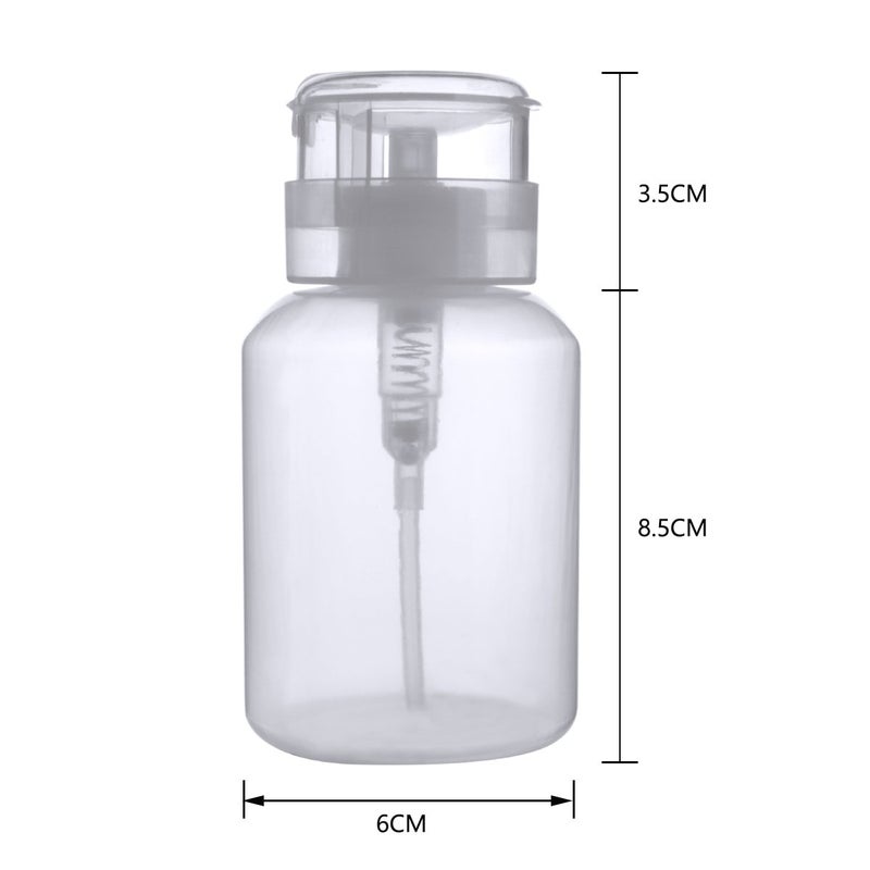 Biutee Cleaner Bottle Clear Bottle 1 PCS Push Down Empty Lockable Pump Dispenser Bottle for Nail Polish and Makeup Remover 200ml (1 PCS) - Image 4