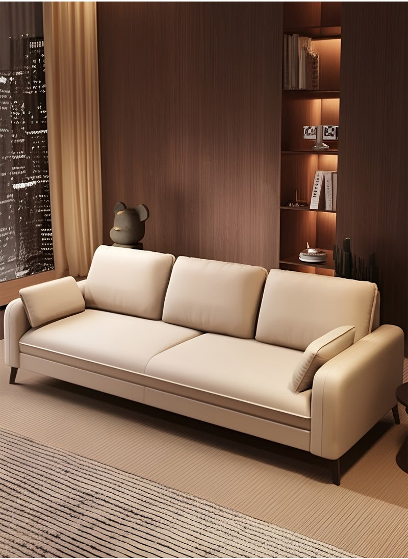 Taimi - Modern Sofa Scandinavian Style with Supportive Back Cushion, Comfortable Wide Seat and Soft Armrest High Quality for Living Room, Bedroom, Office and Salon, Sofa for 3-Person Beige - 170CM - Image 1