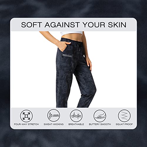 Haowind Joggers for Women with Pockets Elastic Waist Workout Sport Gym Pants Comfy Lounge Yoga Running Pants(Tie Dye Grey M) - Image 4