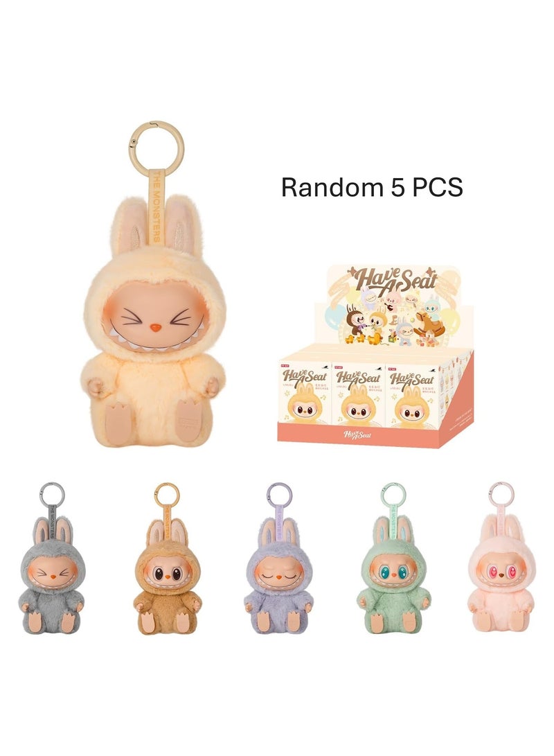 LABUBU LABUBU The Monsters Animals Series, LABUBU in Various Plush Animal Costumes, Characters Random Design Figures Collectible, Blind Box 5PCS  - Image 1