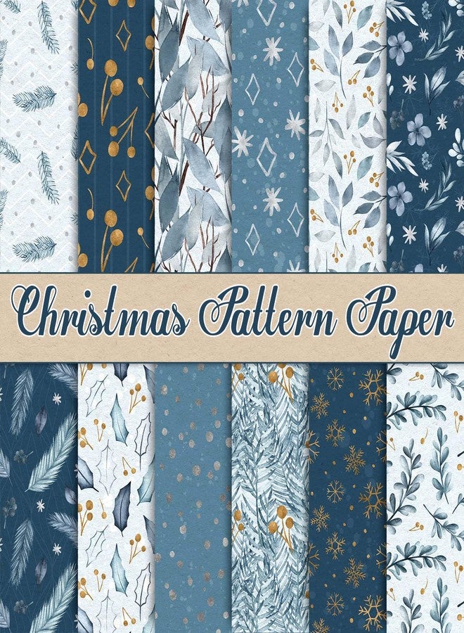 Whaline 24 Pack Winter Pattern Paper 30x30cm Watercolor Winter Scrapbook Paper Double-Sided White Blue Snowflake Craft Papers Folded Flat for DIY Card Making Scrapbook Photo Album Decor, 12 Designs - Image 1