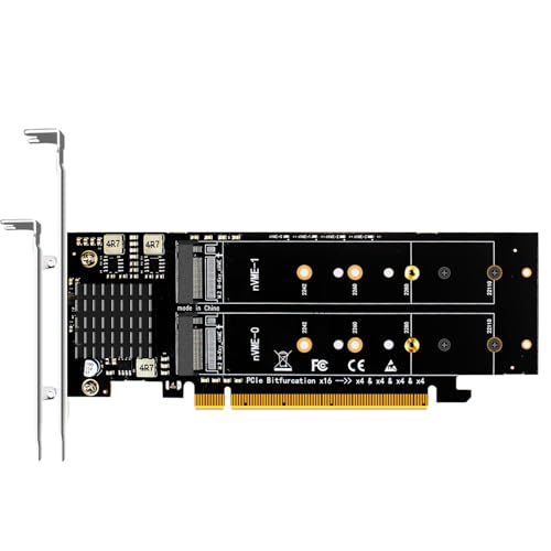 GLOTRENDS PA41 Quad M.2 NVMe to PCIe 4.0 X16 Adapter Without PCIe Bifurcation Function, Support 22110/2280/2260/2242/2230 Size (PCIe Bifurcation Motherboard is Required) - Image 1